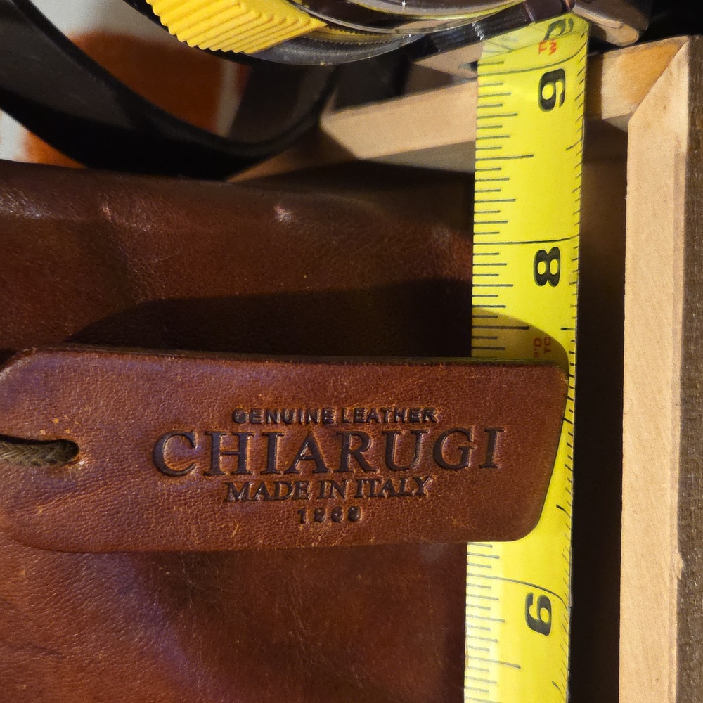 🙀 FLORENCE, ITALY Chiarugi Brown Leather Crossbody Bag 😽 - Picture 7 of 9